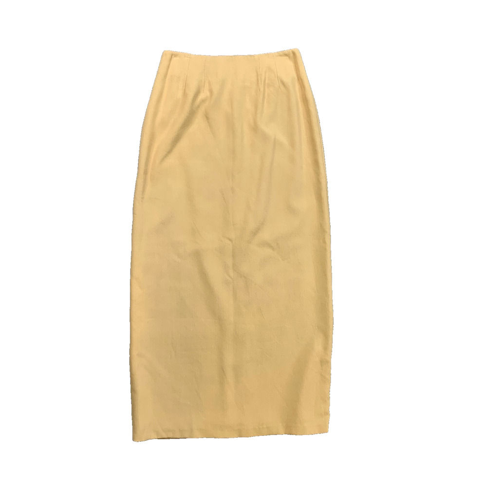 Double D Ranch Skirt Womens 10 Ochre High Waisted Straight Pencil Back Zip Lined